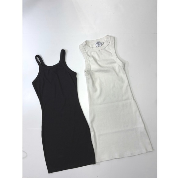 Princess Polly Dresses & Skirts - Princess Polly Bundle Women 0 Ribbed Mini t-shirt Dress Black White Bodycon
